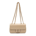 BOLSA BAGUETE ANNE PEQUENA COURO NEW CROCO NATA OURO