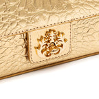 BOLSA BAGUETE ANNE PEQUENA COURO NEW CROCO GOLD