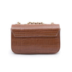 BOLSA BAGUETE ANNE MINI COURO MAXI CROCO  PECAN