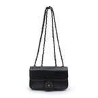 BOLSA BAGUETE ANNE MINI COURO LIZARD PRETO
