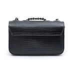 BOLSA BAGUETE ANNE MINI COURO LIZARD PRETO