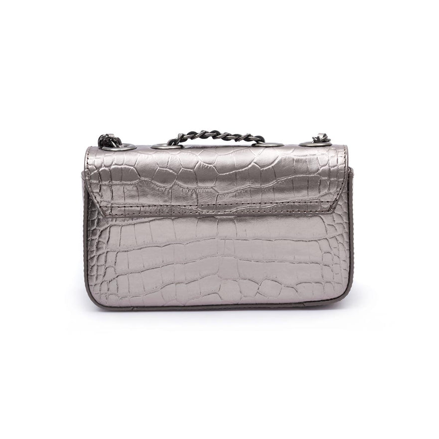 BOLSA BAGUETE ANNE MINI COURO CROCO ROXY ONIX