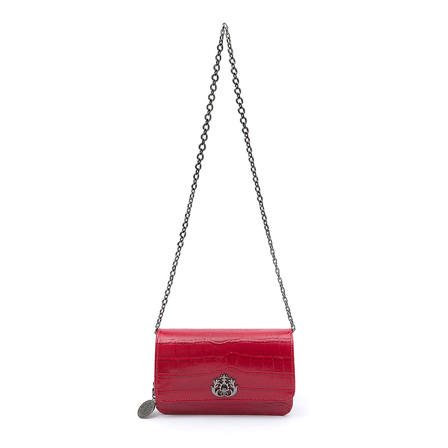 BOLSA CARTEIRA  FOREVERE PEQUENA COURO MAXI CROCO VERMELHO