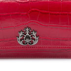 BOLSA CARTEIRA  FOREVERE PEQUENA COURO MAXI CROCO VERMELHO