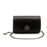 BOLSA CARTEIRA FOREVER PEQUENA COURO NEW CROCO PRETO ONIX