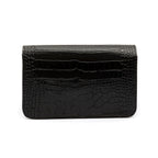 BOLSA CARTEIRA FOREVER PEQUENA COURO NEW CROCO PRETO ONIX