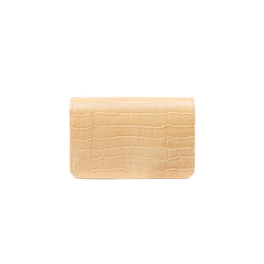 BOLSA CARTEIRA FOREVER PEQUENA COURO MAXI CROCO CITRINO