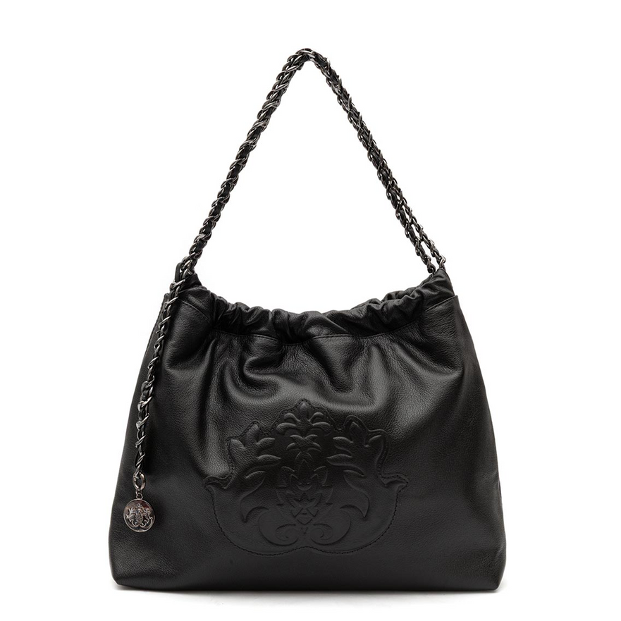 BOLSA DAYSE HOBO MAXI EM COURO PRETO
