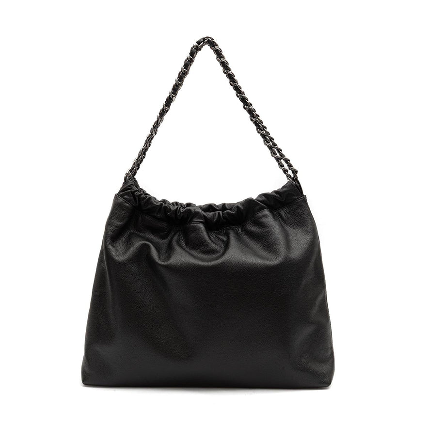 BOLSA DAYSE HOBO MAXI EM COURO PRETO