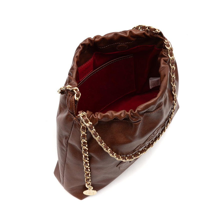 BOLSA DAYSE HOBO EM COURO CARAMELO