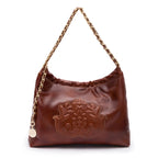 BOLSA DAYSE HOBO GRANDE  EM COURO ESTONADO PINHÃO