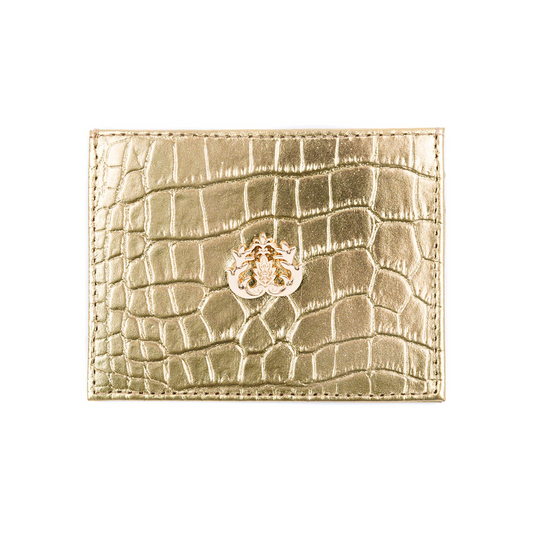 CARTEIRA COURO NEW CROCO NEW GOLD