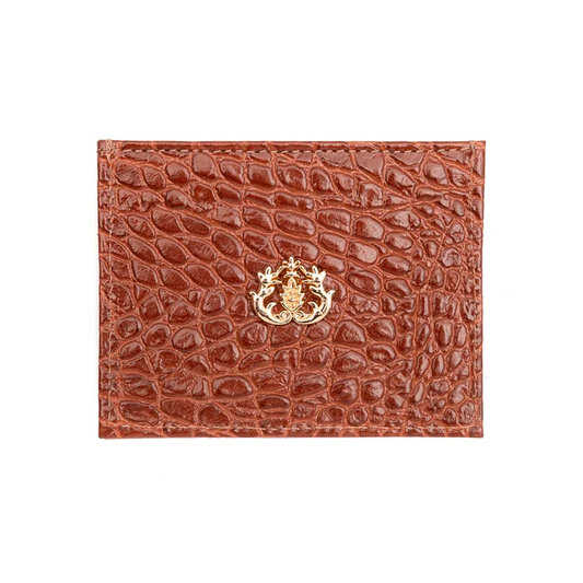 CARTEIRA COURO NEW  CROCO BROWNIE