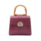 BOLSA TOP HANDLE MÉDIA COURO MAXI CROCO BURGUNDY