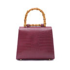 BOLSA TOP HANDLE MÉDIA COURO MAXI CROCO BURGUNDY