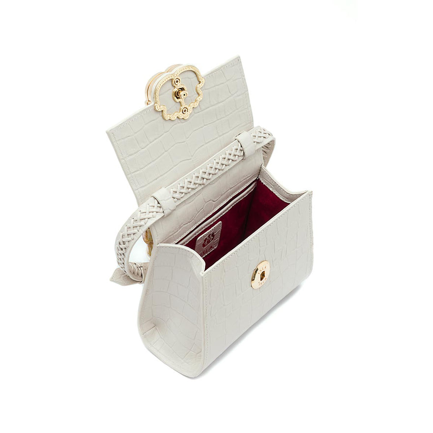 BOLSA TOP HANDLE MINI COURO MAXI CROCO CHANTILLY