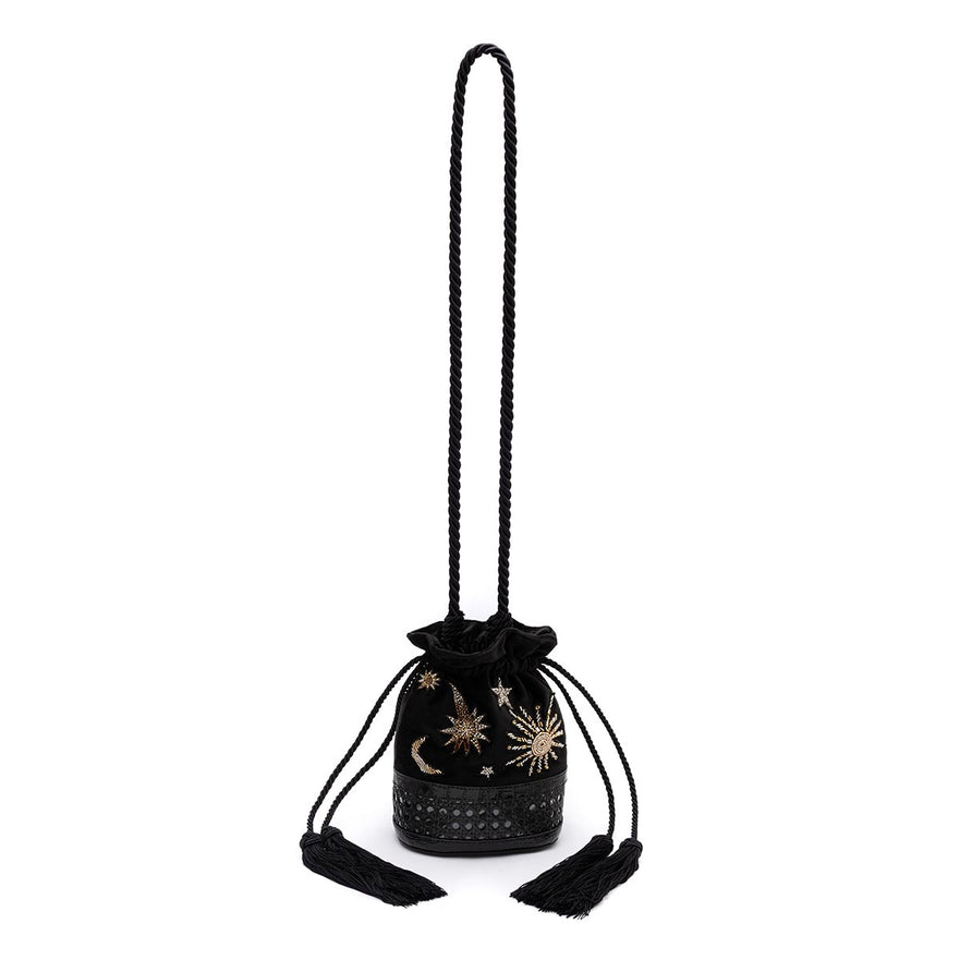 BOLSA BUCKET MEDIA VELUDO COSMIC