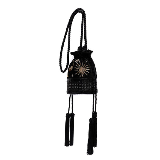 BOLSA BUCKET MEDIA VELUDO COSMIC