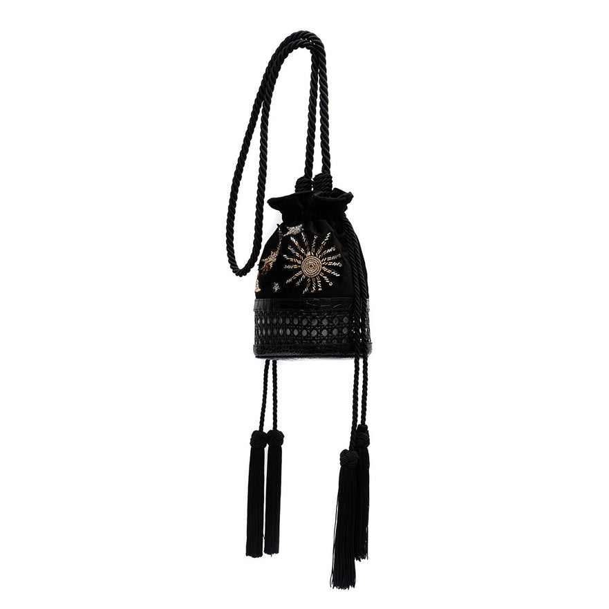 BOLSA BUCKET MEDIA VELUDO COSMIC