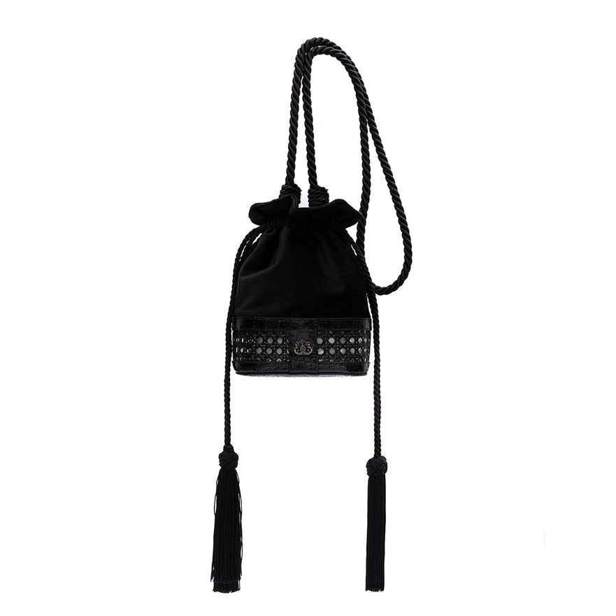 BOLSA BUCKET MEDIA VELUDO COSMIC