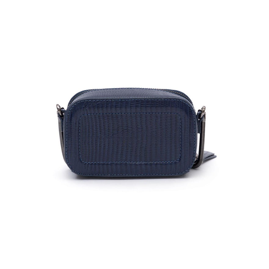 BOLSA MINI  DANCE EM COURO LIZARD MARINHO