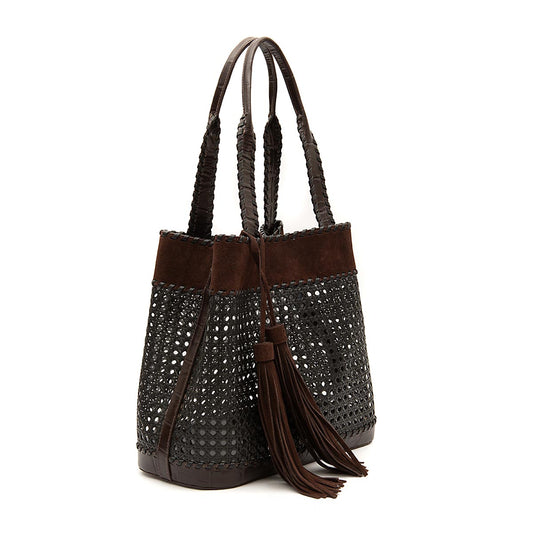 BOLSA TOTE SEXTAVADA GRANDE  CAMURÇA CAFÉ