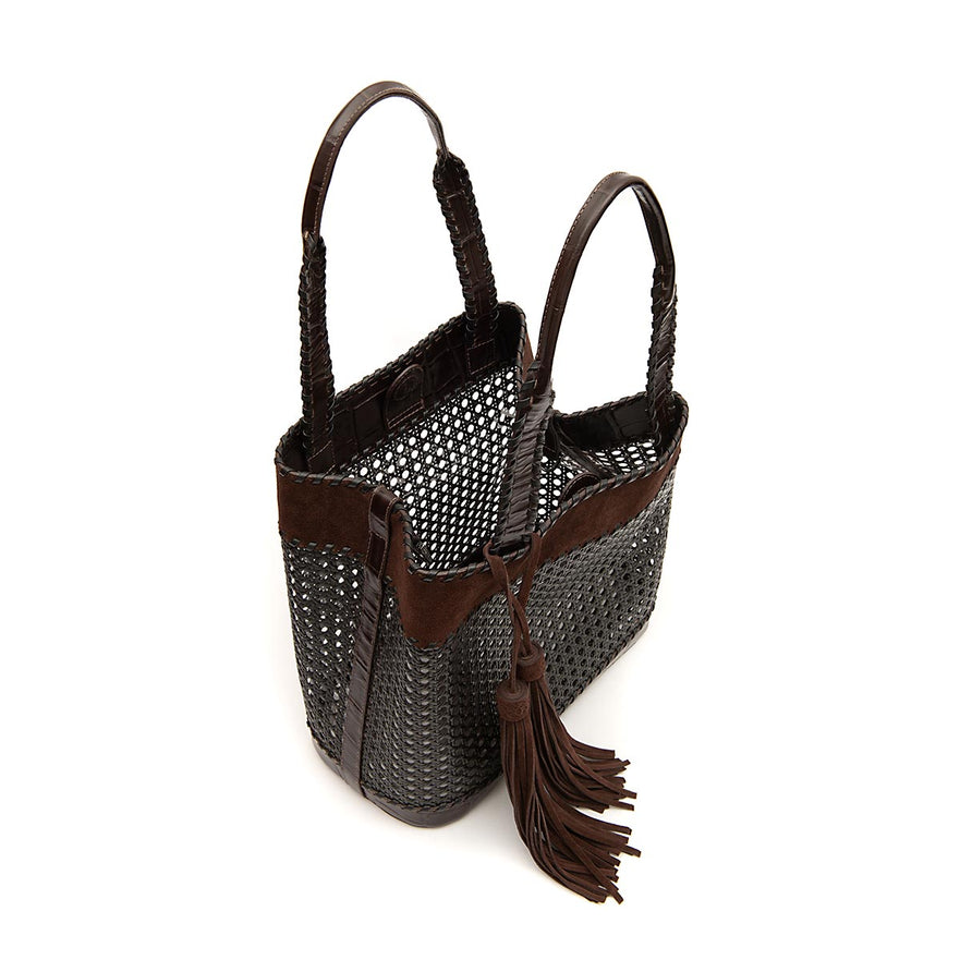 BOLSA TOTE SEXTAVADA GRANDE  CAMURÇA CAFÉ
