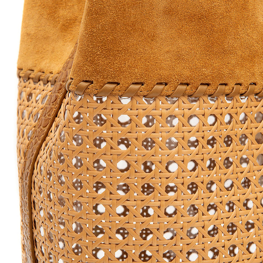 BOLSA TOTE PALHA GRANDE CAMURÇA CAIMAN MEL
