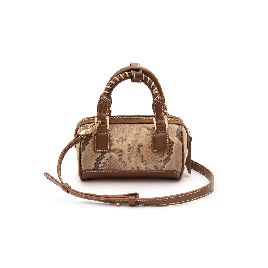 BOLSA BOWLING MAIA MINI COURO COBRA CLARA