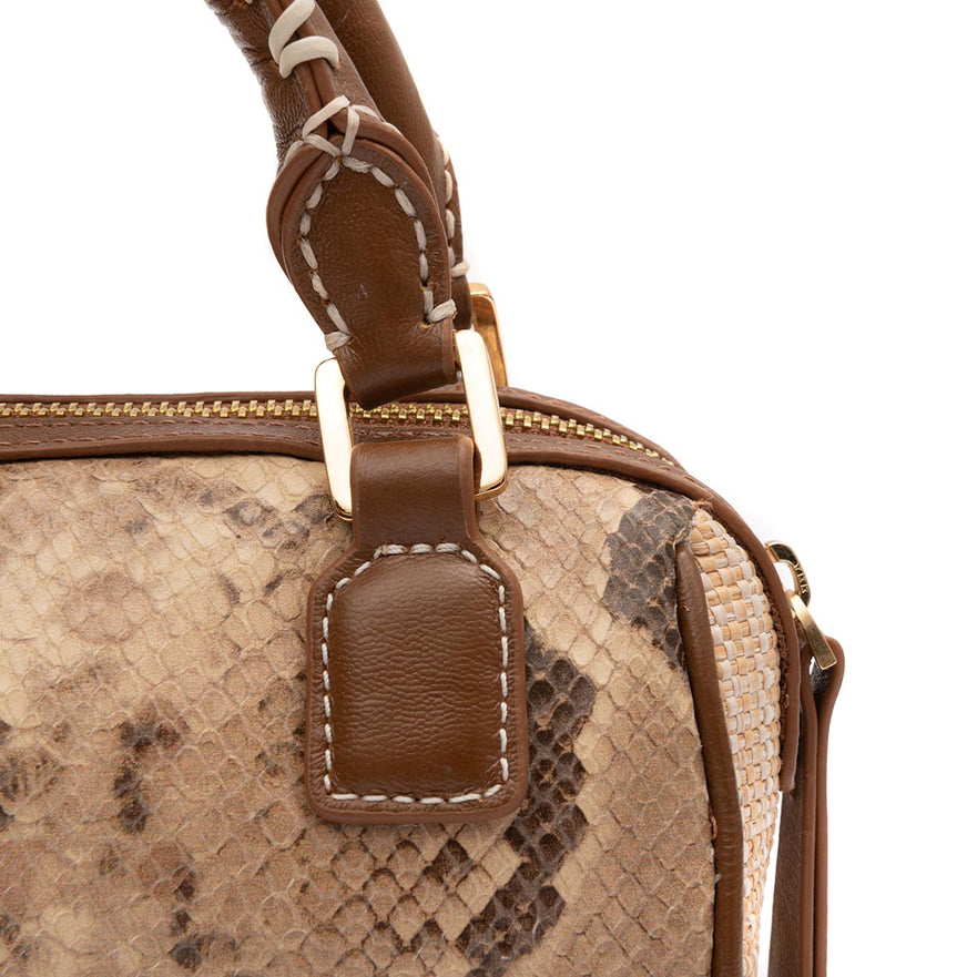 BOLSA BOWLING MAIA MINI COURO COBRA CLARA