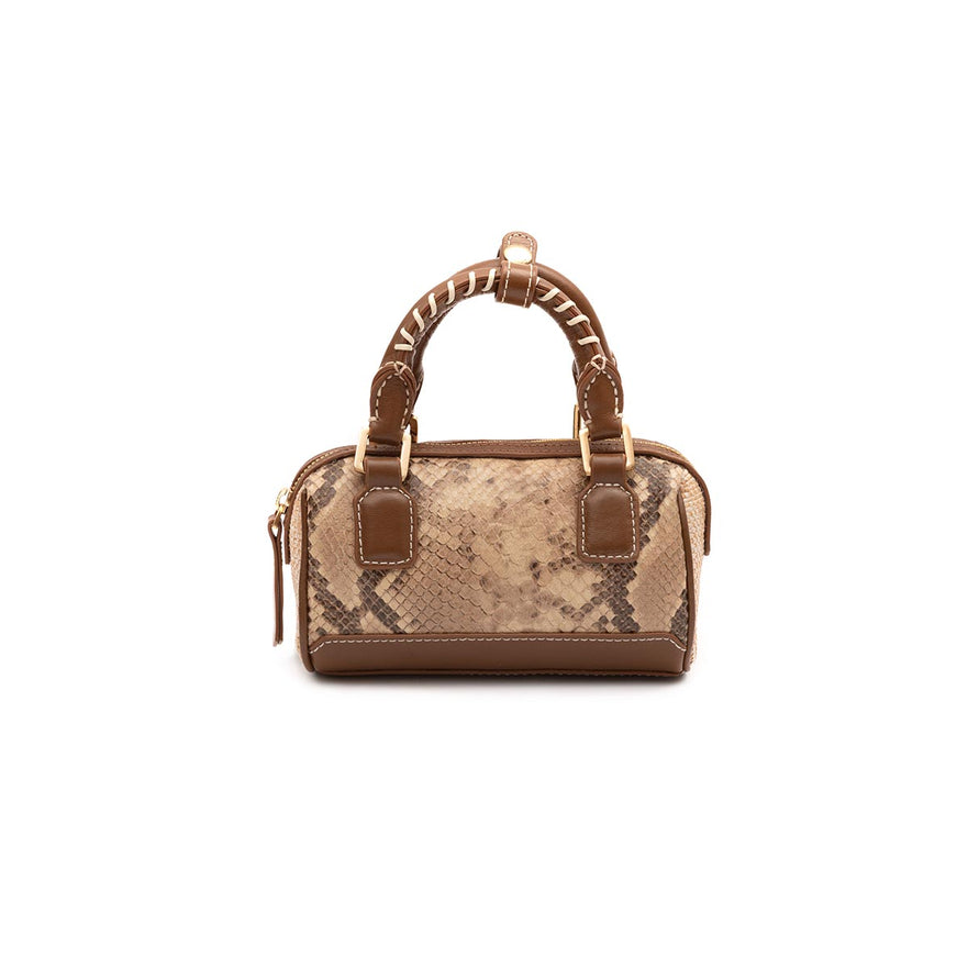 BOLSA BOWLING MAIA MINI COURO COBRA CLARA