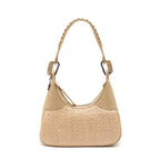 BOLSA MOON HOBO PEQUENA CROCO PALHA DAMIER NATURAL