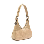 BOLSA MOON HOBO PEQUENA CROCO PALHA DAMIER NATURAL
