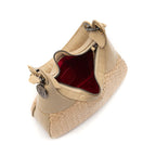 BOLSA MOON HOBO PEQUENA CROCO PALHA DAMIER NATURAL