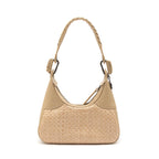 BOLSA MOON HOBO PEQUENA CROCO PALHA DAMIER NATURAL