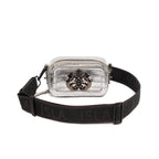 MINI BOLSA DANCE ALÇA ESPORTIVA COURO NEW CROCO PRATA ONIX