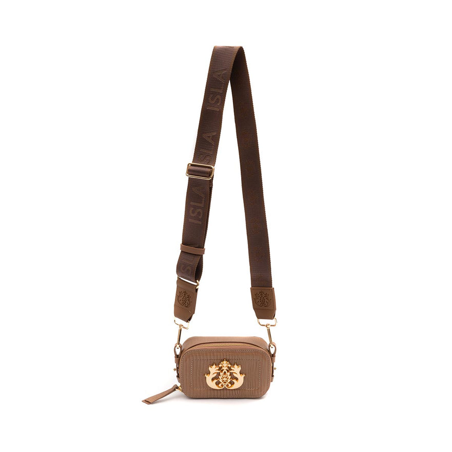 BOLSA DANCE MOVE MINI COURO LIZARD MOCHACCINO