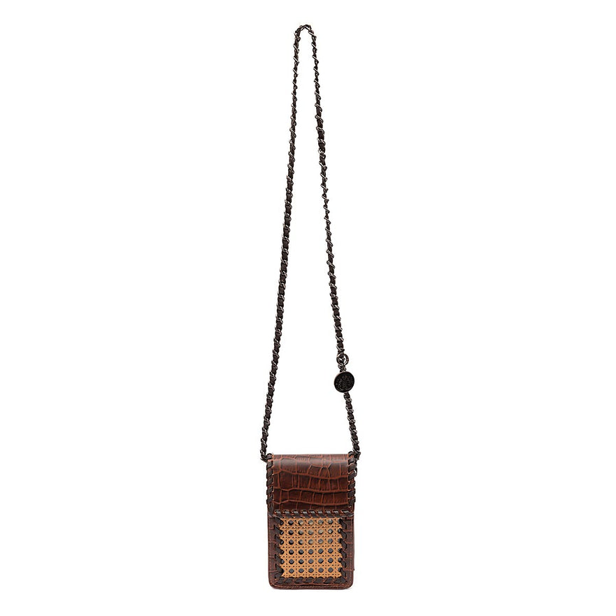 BOLSA POUCH PALHA MINI  SEXTAVADA MAXI CROCO PINHÃO
