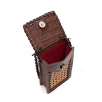 BOLSA POUCH PALHA MINI  SEXTAVADA MAXI CROCO PINHÃO