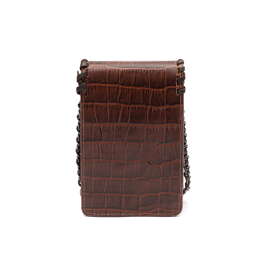 BOLSA POUCH PALHA MINI  SEXTAVADA MAXI CROCO PINHÃO