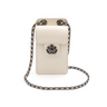 BOLSA POUCH ANNE PEQUENA COURO GLOSS VANILLA ONIX