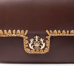 BOLSA ANNE JUMBO GRANDE COURO WHASHED PINHÃO CROCHÊ NATURAL