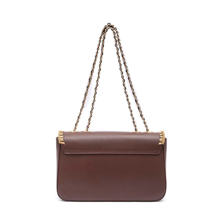 BOLSA ANNE JUMBO GRANDE COURO WHASHED PINHÃO CROCHÊ NATURAL