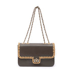 BOLSA ANNE JUMBO GRANDE COURO WASHED OLIVA CROCHÊ NATURAL