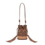BOLSA BUCKET NEW DIANA MÉDIA  PALHA SEXTAVADA AVELÃ