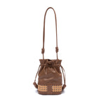 BOLSA BUCKET NEW DIANA MÉDIA  PALHA SEXTAVADA AVELÃ