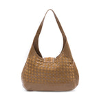 BOLSA HOBO TRESSÊ GRANDE CAMURÇA CAVIAR AVELÃ