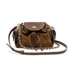 BOLSA CROSSBODY ANNE MARIE PEQUENA CAMURÇA MASCAVO