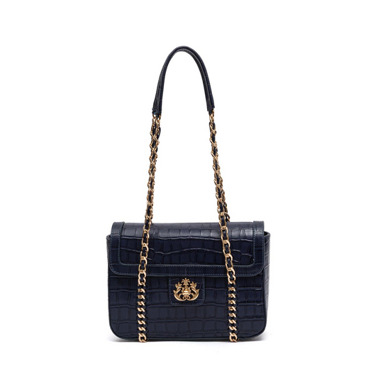 BOLSA FLAP SIENNA MÉDIA COURO COBALTO