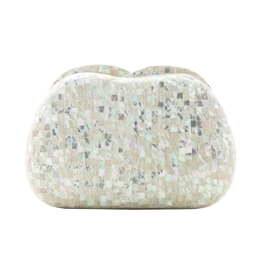 BOLSA CLUTCH MADREPÉROLA PEQUENA ABAULADA MADRECLARA